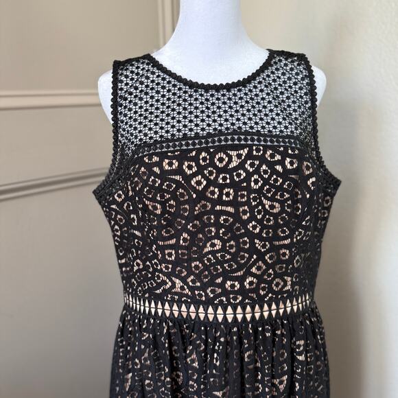 Eliza J Black Lace Overlay Dress Size 14 Formal Wedding $178 retail - Picture 2 of 7